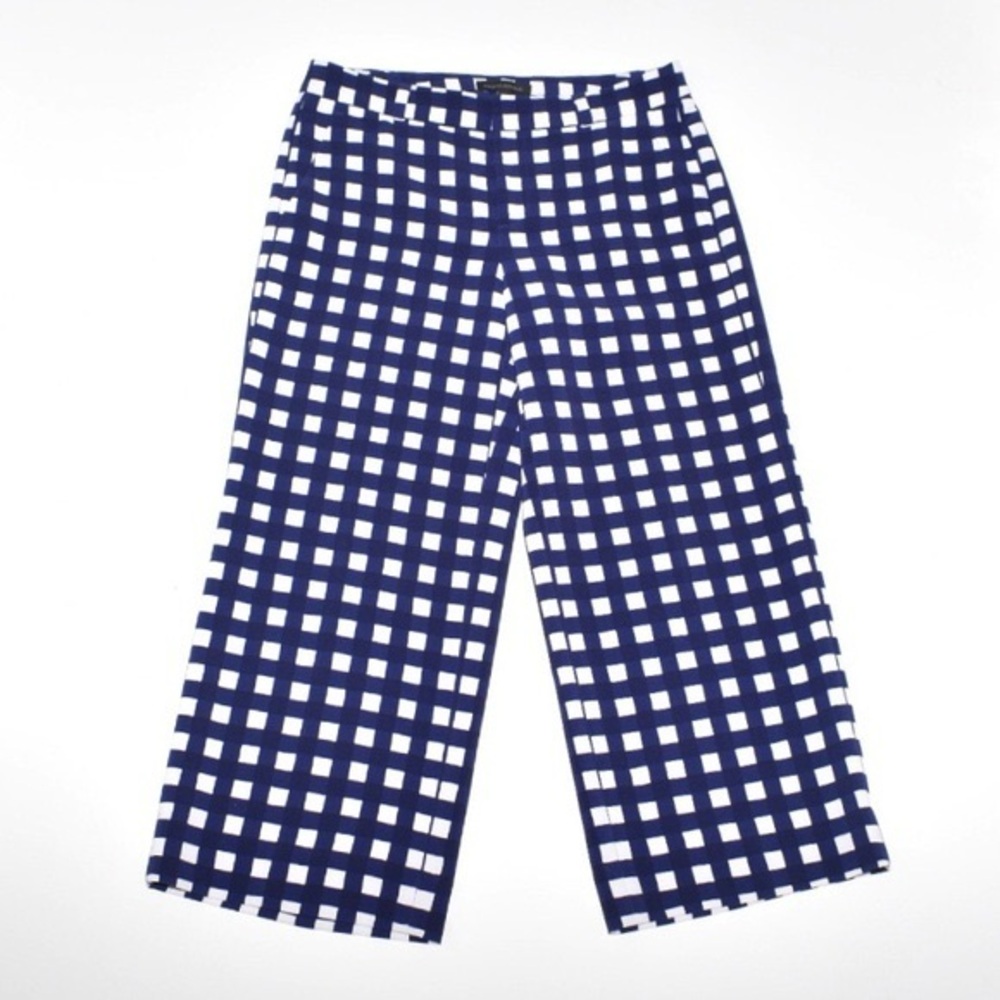 Banana republic Blue and White Checkered Wide Leg Pants